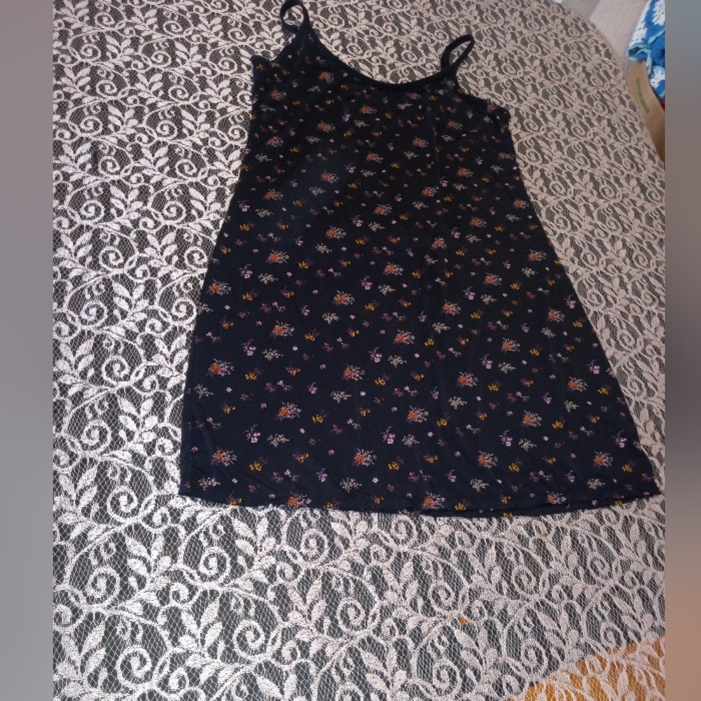 Joe Fresh Black Floral Slip Dress